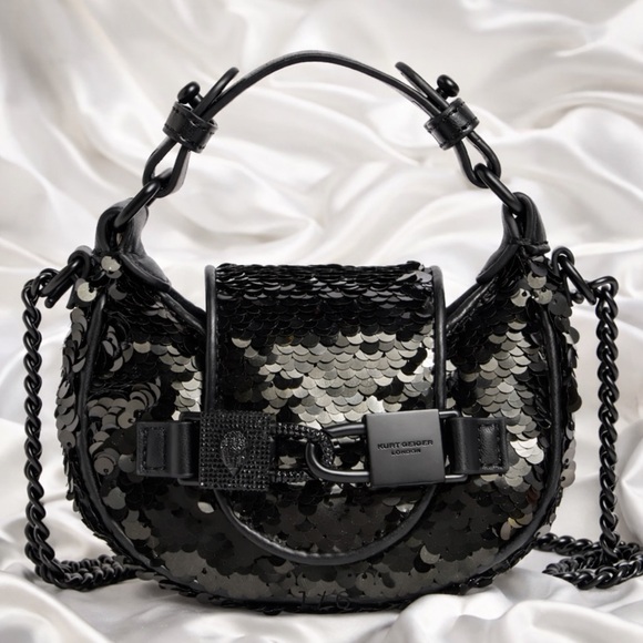 Kurt Geiger Handbags - NWT Kurt Geiger London Black Sequin Mini Crossbody Bag + Dust Bag ✨
